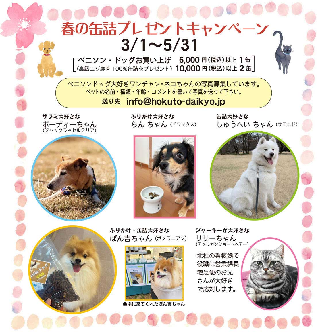 春の缶詰プレゼントキャンペーン 3月1日～5月31日